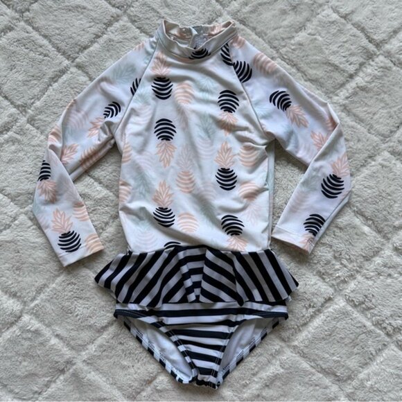 Dot Dot Smile | Long Sleeve Pineapple Rash Guard | Size 5/6 - Picture 2 of 8